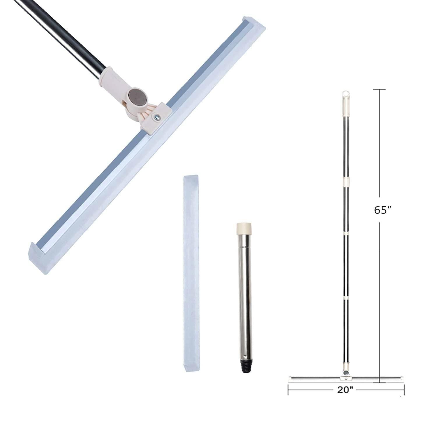 (Bathroom ya Kitchen floor me pani jama ho jata hai?1 swipe me floor bilkul dry – slippery floor khatam)                                                                                                             Floor Squeegee Silicone Blade Long Handle